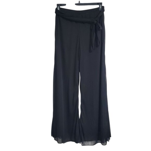 MSK Wide Leg Layered High Waist Belted Pull On Casual Office Pants - L - Picture 1 of 7